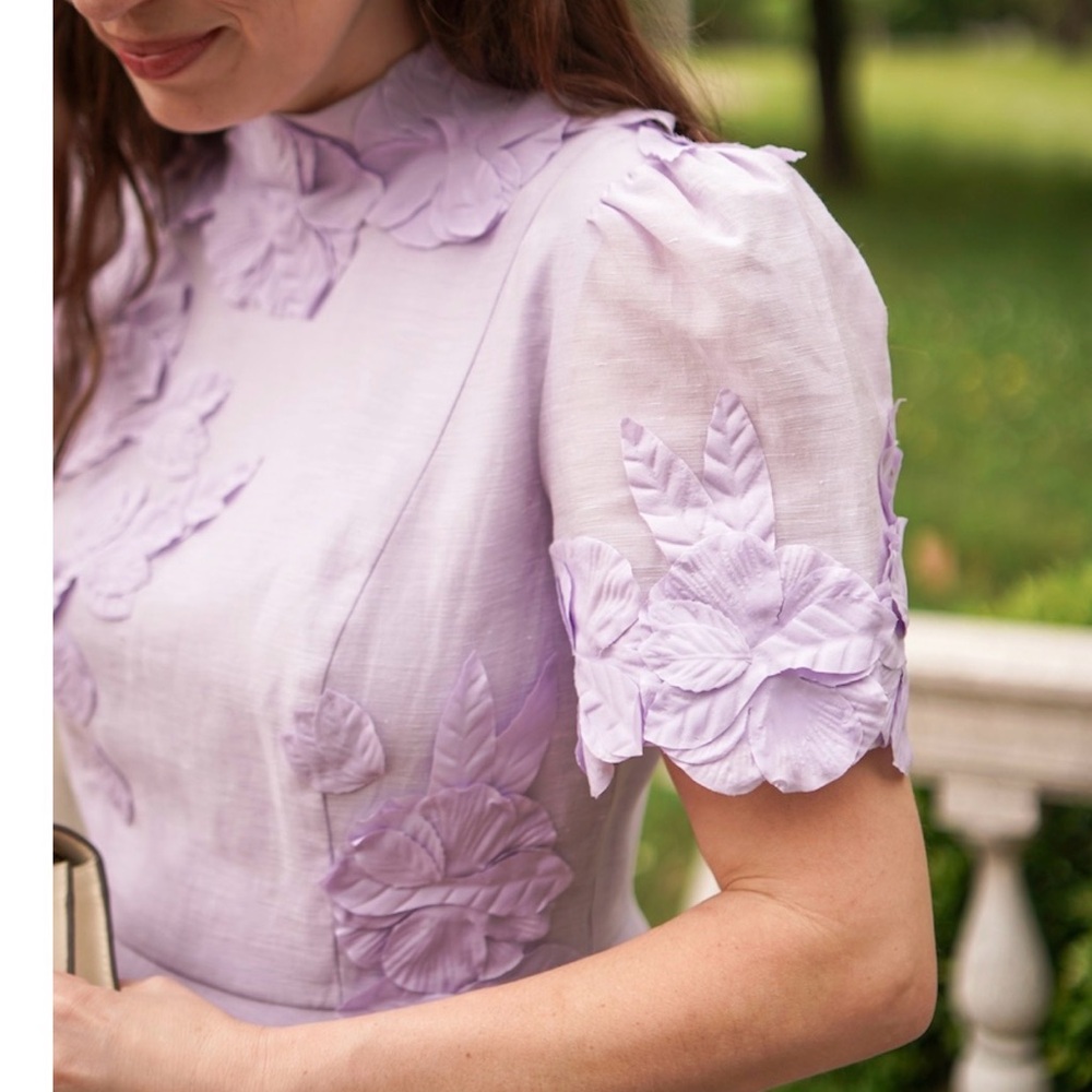 ANTONIO MELANI Lilac Embroidered Mini Dress